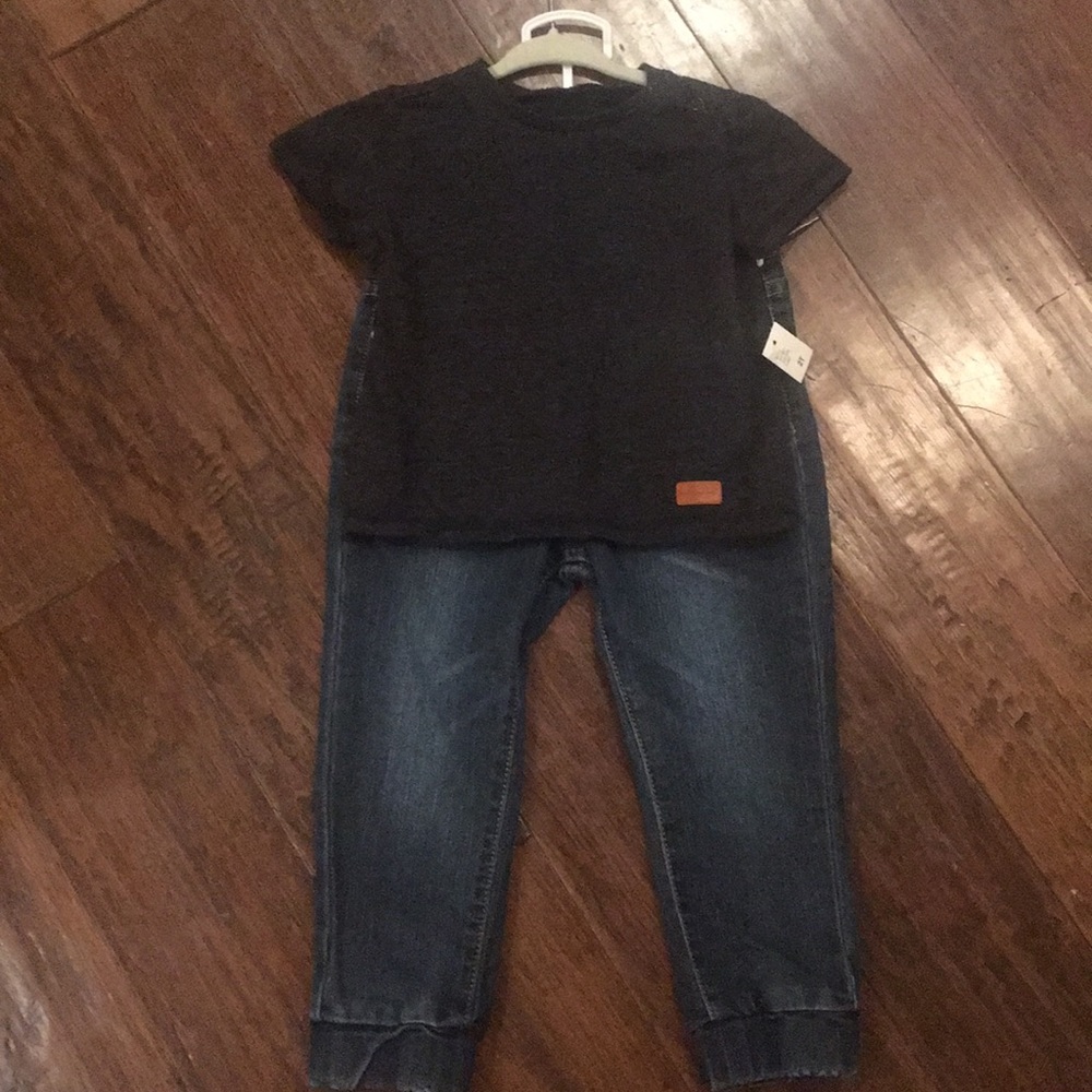 7 For All Mankind Toddler denim joggers & top set